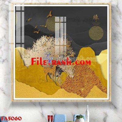 File ảnh File gốc in bộ tranh decor treo tráng gương canvas FA5060 (gốc) cho trang trí nội thất