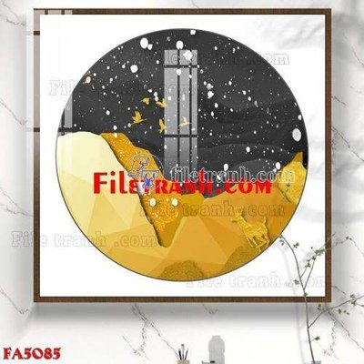 File gốc File gốc in bộ tranh decor treo tráng gương canvas FA5085 (in 3D) cho trang trí