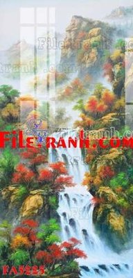 Download file gốc File gốc in bộ tranh decor treo tráng gương canvas FA5225 (in lụa) hoa lá