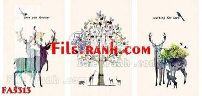 File PSD File gốc in bộ tranh decor treo tráng gương canvas FA5313 (nguyên bản) cho thiết kế