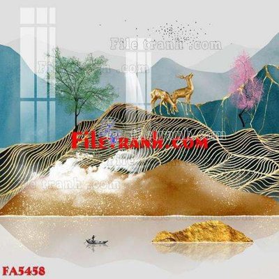 File ảnh File gốc in bộ tranh decor treo tráng gương canvas FA5458 (gốc) in poster