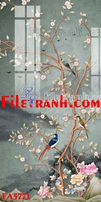 File tranh File gốc in bộ tranh decor treo tráng gương canvas FA5771 (bản gốc) in lụa 5D
