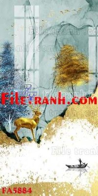 File tranh in trần 3D File gốc in bộ tranh decor treo tráng gương canvas FA5884 (ảnh gốc)