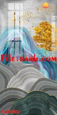 File tranh File gốc in bộ tranh decor treo tráng gương canvas FA5920 (bản gốc) treo quán cafe