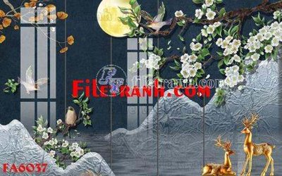 File tranh gốc File gốc in bộ tranh decor treo tráng gương canvas FA6037 (bản đẹp) độc quyền