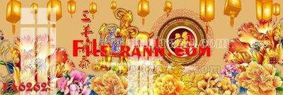 File in trần File gốc in bộ tranh decor treo tráng gương canvas FA6262 (file gốc) hoa văn 3D