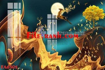 File gốc File gốc in bộ tranh decor treo tráng gương canvas FA6301 (dành cho trang trí nội thất)