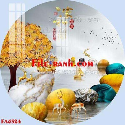 File tranh in trần File gốc in bộ tranh decor treo tráng gương canvas FA6324 (ảnh gốc siêu nét)