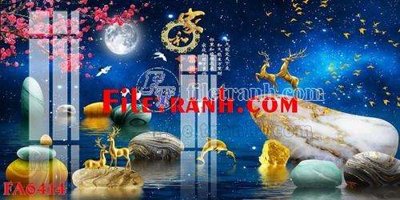 Mua file gốc File gốc in bộ tranh decor treo tráng gương canvas FA6414 (chất lượng) tại Filetranh.com