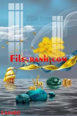 File tranh File gốc in bộ tranh decor treo tráng gương canvas FA6420 (bản gốc) in lụa dán tường