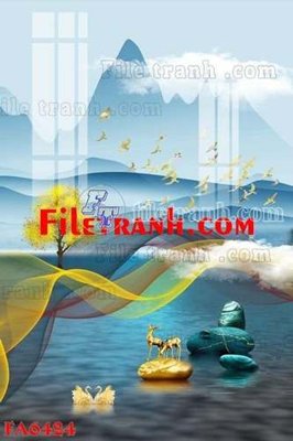 File ảnh File gốc in bộ tranh decor treo tráng gương canvas FA6424 (gốc) trang trí khách sạn