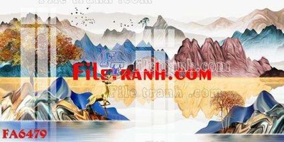 Tải file File gốc in bộ tranh decor treo tráng gương canvas FA6479 (gốc) chủ đề phong thủy