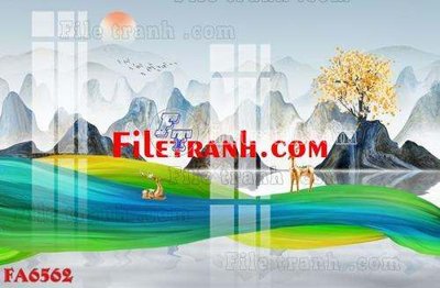 File gốc File gốc in bộ tranh decor treo tráng gương canvas FA6562 (in 3D) nghệ thuật