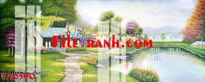 File tranh File gốc in bộ tranh decor treo tráng gương canvas FA6590 (ảnh gốc) in trần 3D