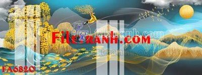 File PSD in ấn File gốc in bộ tranh decor treo tráng gương canvas FA6820 (chất lượng cao)