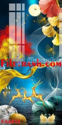 File gốc File gốc in bộ tranh decor treo tráng gương canvas FA6832 (in mica) làm bảng hiệu