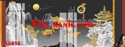 File ảnh File gốc in bộ tranh decor treo tráng gương canvas FA6858 (gốc) cho trang trí nội thất
