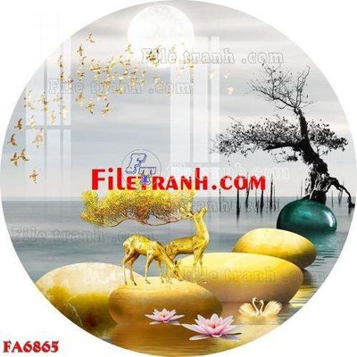 File ảnh File gốc in bộ tranh decor treo tráng gương canvas FA6865 (gốc) cho trang trí nội thất