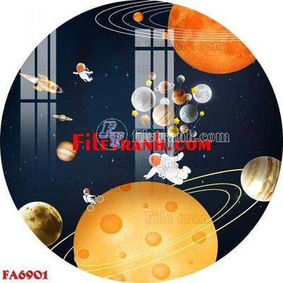 File in trần File gốc in bộ tranh decor treo tráng gương canvas FA6901 (file gốc) hoa văn 3D