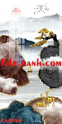 File ảnh File gốc in bộ tranh decor treo tráng gương canvas FA6924 (gốc) in poster