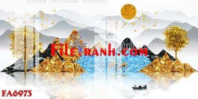 Hình ảnh file gốc in trần nhà File gốc in bộ tranh decor treo tráng gương canvas FA6973