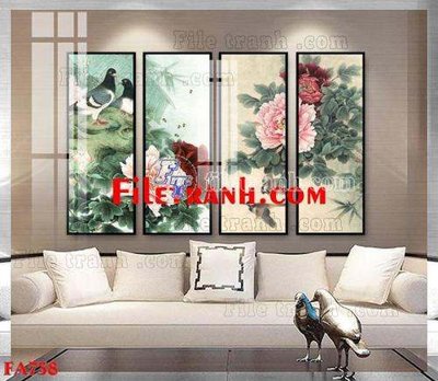 File tranh in tráng gương File gốc in bộ tranh decor treo tráng gương canvas FA738 (siêu nét)