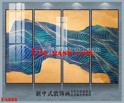 File gốc File gốc in bộ tranh decor treo tráng gương canvas FA888 (cho in 3D) độc đáo