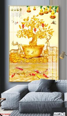 File in trần File tranh tráng gương hiện đại FG3006 (bản gốc) mây trời