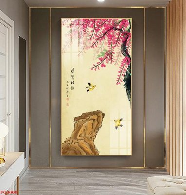 File gốc File tranh tráng gương hiện đại FG3009 (in lụa) tranh mã đáo