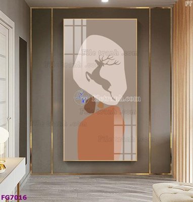 File gốc in mica File bộ tranh tráng gương hiện đại FG7016 chất lượng