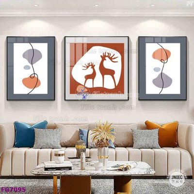 Download file gốc File bộ tranh tráng gương hiện đại FG7095 (in lụa) nghệ thuật