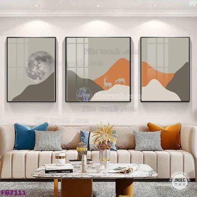 File gốc File bộ tranh tráng gương hiện đại FG7111 (in lụa) tranh thuận buồm