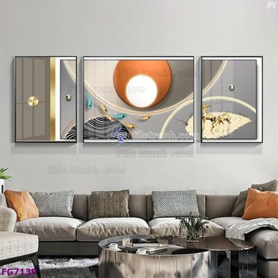 File in ấn File bộ tranh tráng gương hiện đại FG7139 chuyên nghiệp