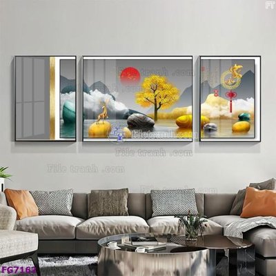 File gốc in ấn File bộ tranh tráng gương hiện đại FG7162 độ phân giải cao