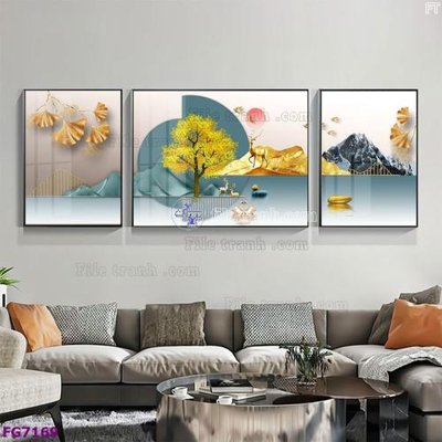 File tranh File bộ tranh tráng gương hiện đại FG7169 (ảnh gốc) chi tiết rõ ràng