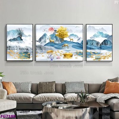 Hình ảnh gốc File bộ tranh tráng gương hiện đại FG7185 (để in khổ lớn)