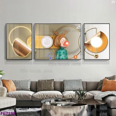 File in mica File bộ tranh tráng gương hiện đại FG7192 (bản gốc) siêu trong