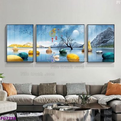 Tải file File bộ tranh tráng gương hiện đại FG7210 (gốc) làm tranh treo tường