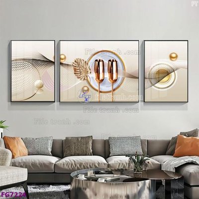 File tranh File bộ tranh tráng gương hiện đại FG7224 (gốc) chủ đề con người