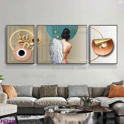 File tranh in mica File bộ tranh tráng gương hiện đại FG7229 (độ phân giải cao)