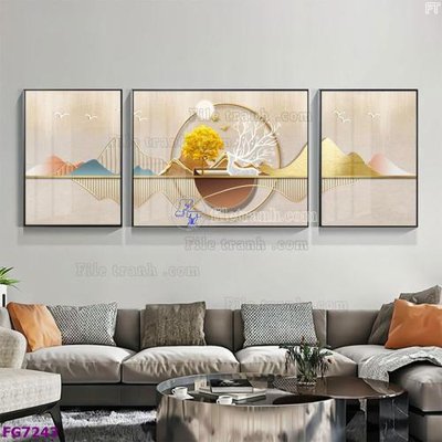 File gốc File bộ tranh tráng gương hiện đại FG7243 (trang trí) phòng làm việc