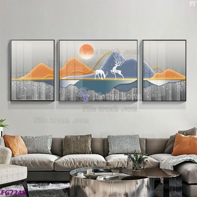 Tải về hình ảnh gốc File bộ tranh tráng gương hiện đại FG7248 sắc nét