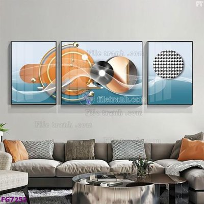 File tranh File bộ tranh tráng gương hiện đại FG7252 (gốc) in vải canvas