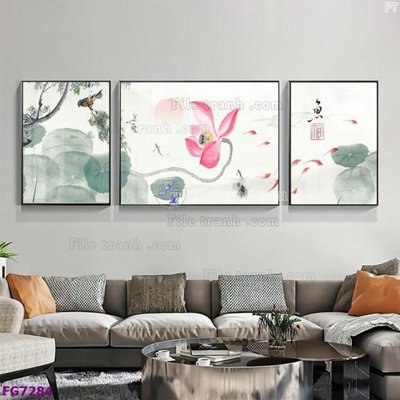 File in trần File bộ tranh tráng gương hiện đại FG7284 (bản gốc) đại dương