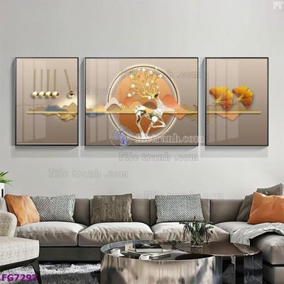File tranh File bộ tranh tráng gương hiện đại FG7297 (bản gốc) in canvas