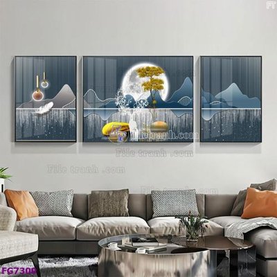 File PSD File bộ tranh tráng gương hiện đại FG7300 (chất lượng in ấn)