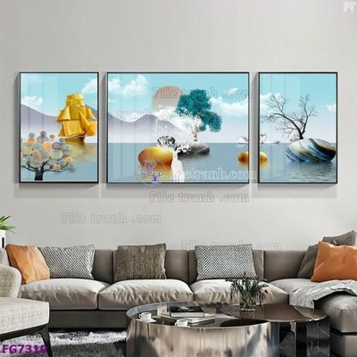 Download file ảnh gốc File bộ tranh tráng gương hiện đại FG7310 để in ấn