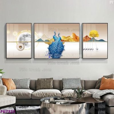 File tranh gốc File bộ tranh tráng gương hiện đại FG7323 (bản quyền) độc đáo