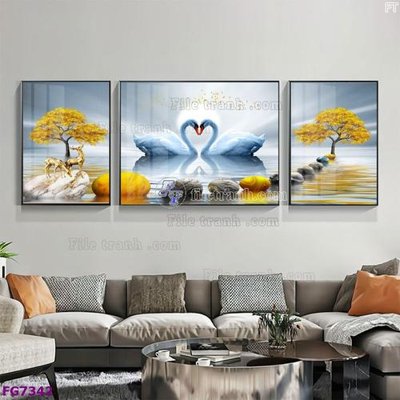 File tranh gốc File bộ tranh tráng gương hiện đại FG7342 (bản quyền) file PSD