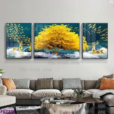 File ảnh File bộ tranh tráng gương hiện đại FG7356 (gốc) in poster